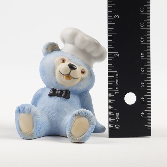 Chef Blue Bear Ceramic Salt & Pepper Shaker Set & Stoppers Made In Korea - Picture 6 of 6